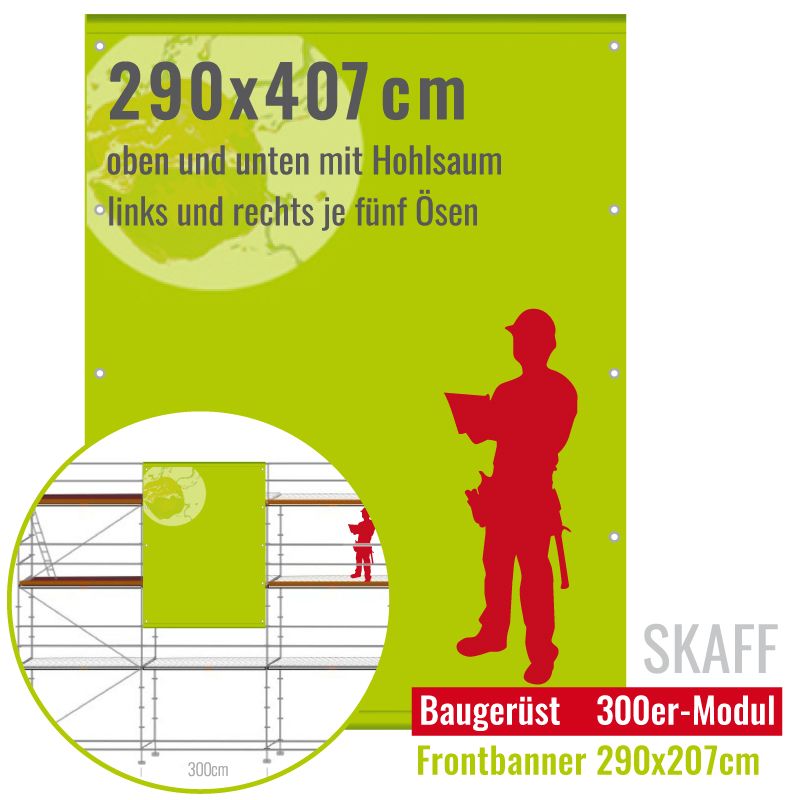 Baugerüstbanner Frontlit mit Hohlsaum Baugerüstbanner Frontlit mit Hohlsaum